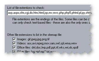 ellenőrizendő fájlkiterjesztések ellenőrizendő fájlkiterjesztések